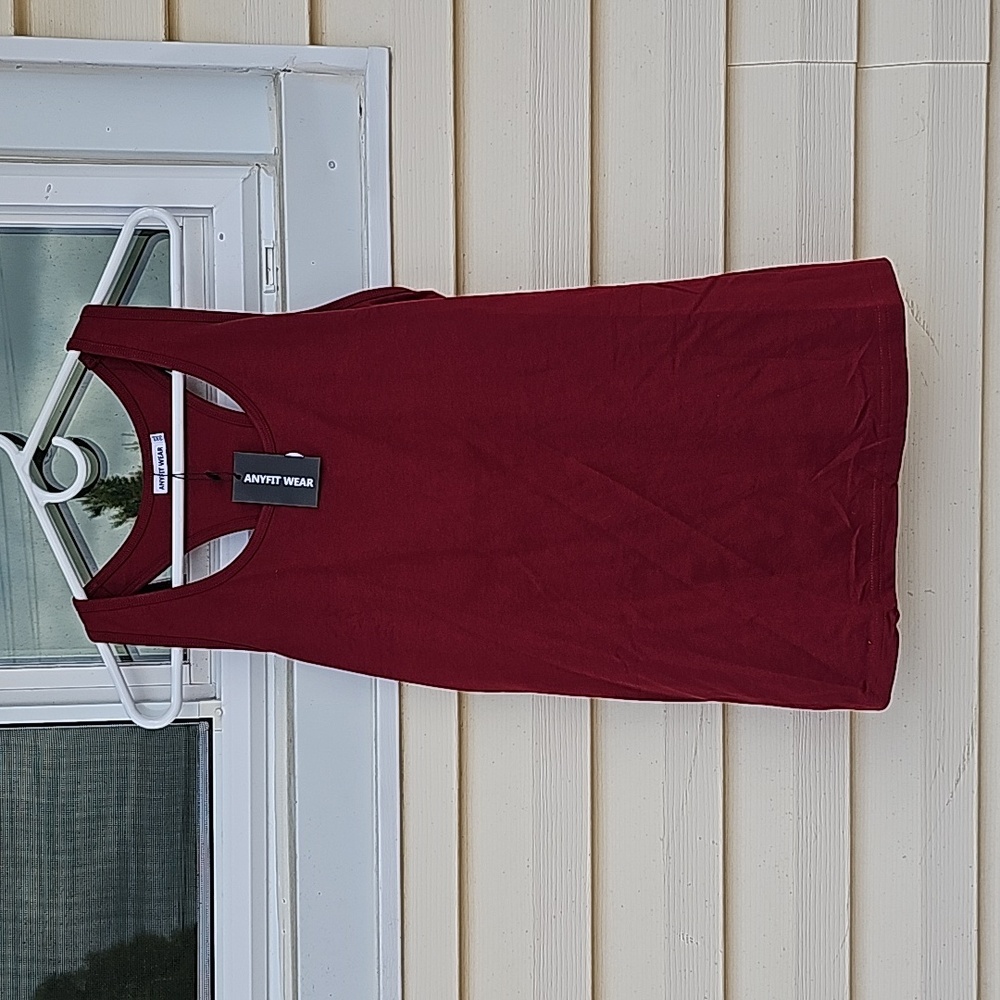 Anyfit wear maroon tank top, 3xl, womens